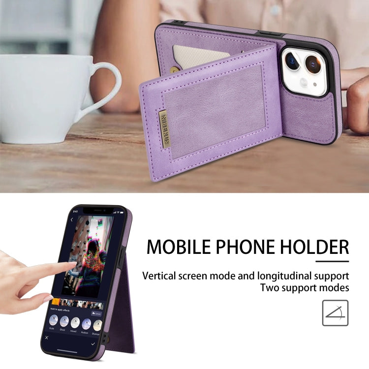 For iPhone 12 N.BEKUS Vertical Flip Card Slot RFID Phone Case(Purple) - HoMEdemic™ 