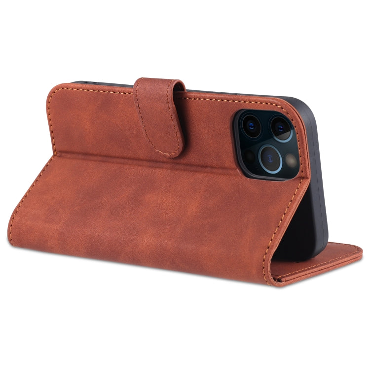 For iPhone 12 Pro AZNS Skin Feel Calf Texture Horizontal Flip Leather Case with Card Slots & Holder & Wallet(Black) - HoMEdemic™ 