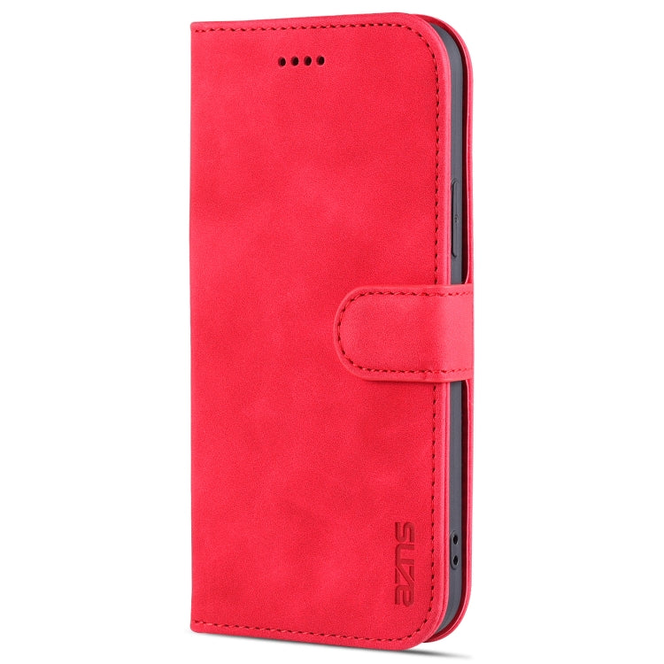 For iPhone 12 Pro AZNS Skin Feel Calf Texture Horizontal Flip Leather Case with Card Slots & Holder & Wallet(Red) - HoMEdemic™ 