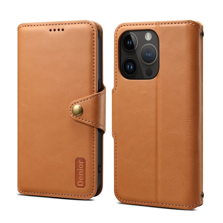 For iPhone 12 Pro Denior Cowhide Texture Wallet Style Leather Phone Case(Khaki) - HoMEdemic™ 