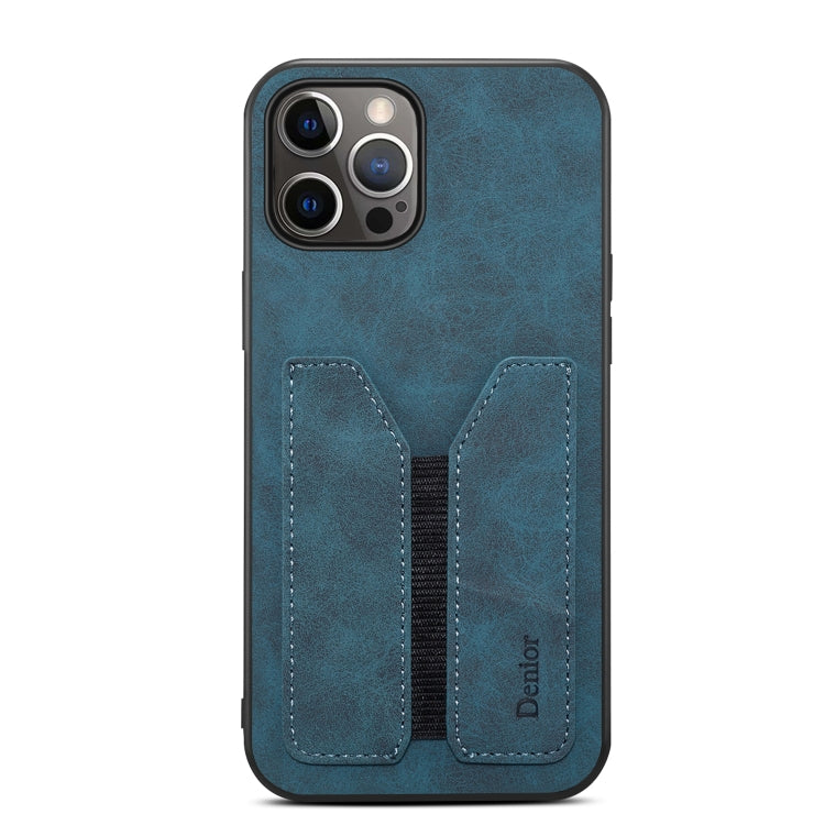 For iPhone 12 Pro Denior Elastic Card Slot PU + TPU Phone Case(Blue) - HoMEdemic™ 
