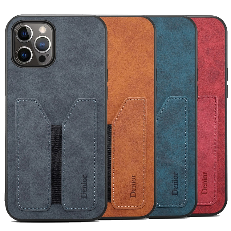 For iPhone 12 Pro Denior Elastic Card Slot PU + TPU Phone Case(Blue) - HoMEdemic™ 