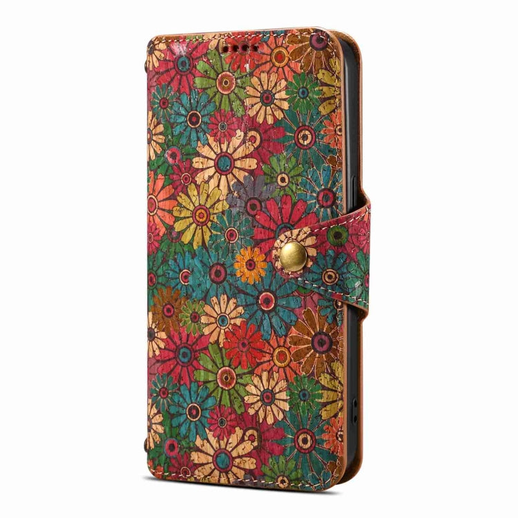 For iPhone 12 Pro Denior Flower Language Series Cork Fabric Oil Edge Leather Phone Case(Spring) - HoMEdemic™ 