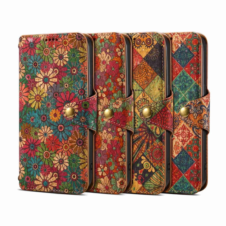For iPhone 12 Pro Denior Flower Language Series Cork Fabric Oil Edge Leather Phone Case(Spring) - HoMEdemic™ 