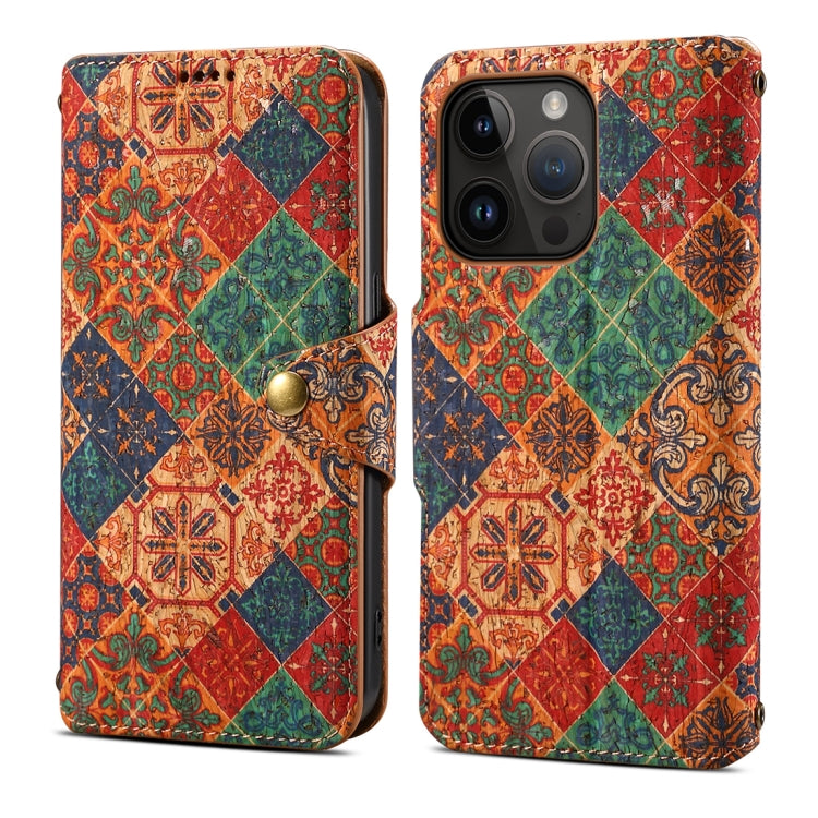 For iPhone 12 Pro Denior Flower Language Series Cork Fabric Oil Edge Leather Phone Case(Winter) - HoMEdemic™ 