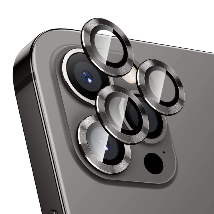 For iPhone 12 Pro ENKAY Hat-Prince Aluminium Alloy + Tempered Glass Camera Lens Cover Full Coverage Protector(Black) - HoMEdemic™ 
