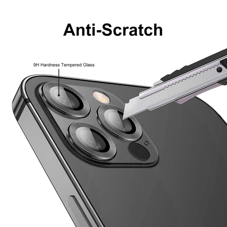 For iPhone 12 Pro ENKAY Hat-Prince Aluminium Alloy + Tempered Glass Camera Lens Cover Full Coverage Protector(Black) - HoMEdemic™ 