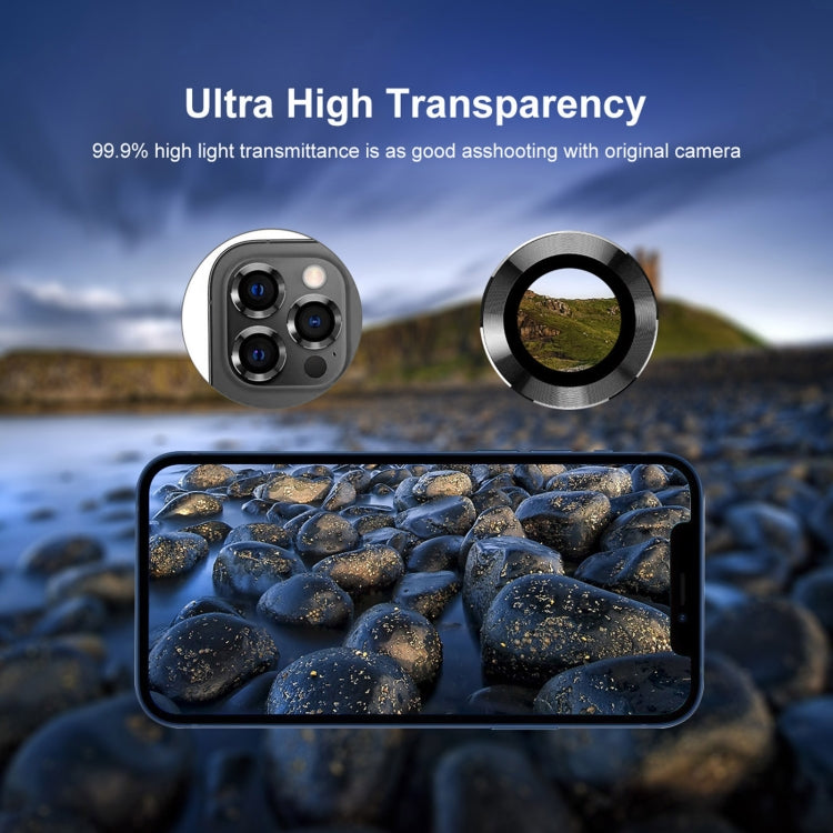 For iPhone 12 Pro ENKAY Hat-Prince Aluminium Alloy + Tempered Glass Camera Lens Cover Full Coverage Protector(Black) - HoMEdemic™ 