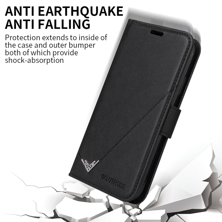 For iPhone 12 Pro GQUTROBE Right Angle Leather Phone Case(Black) - HoMEdemic™ 