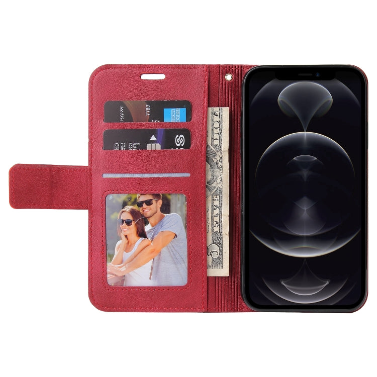 For iPhone 12 Pro GQUTROBE Right Angle Leather Phone Case(Red) - HoMEdemic™ 