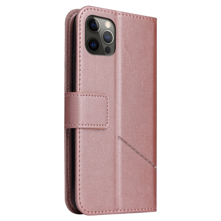For iPhone 12 Pro GQUTROBE Right Angle Leather Phone Case(Rose Gold) - HoMEdemic™ 