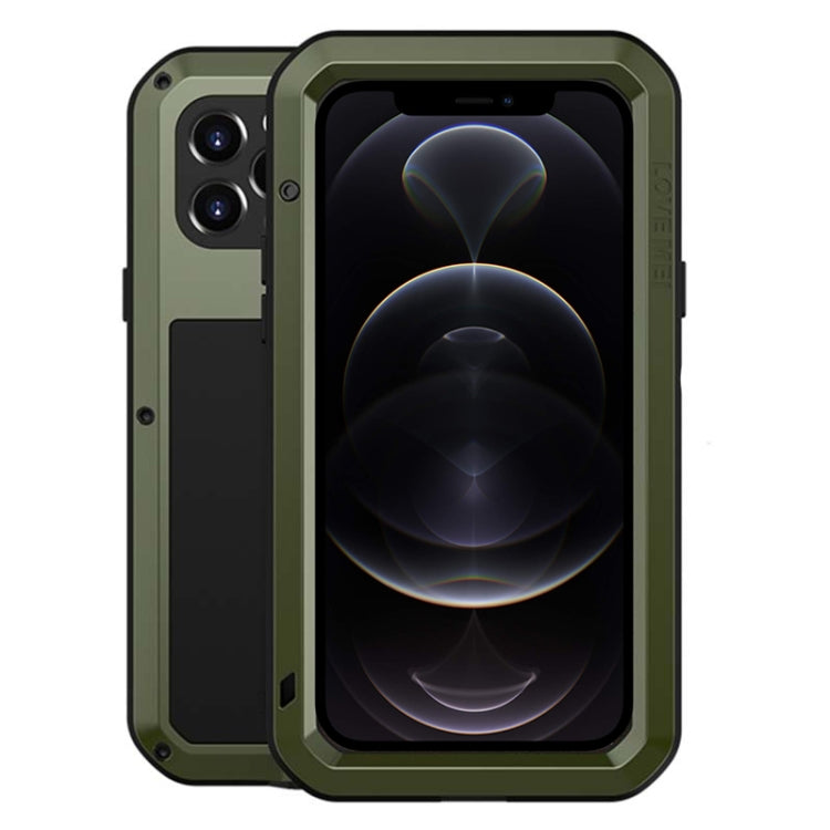 For iPhone 12 Pro LOVE MEI Metal Shockproof Life Waterproof Dustproof Protective Case(Army Green) - HoMEdemic™ 