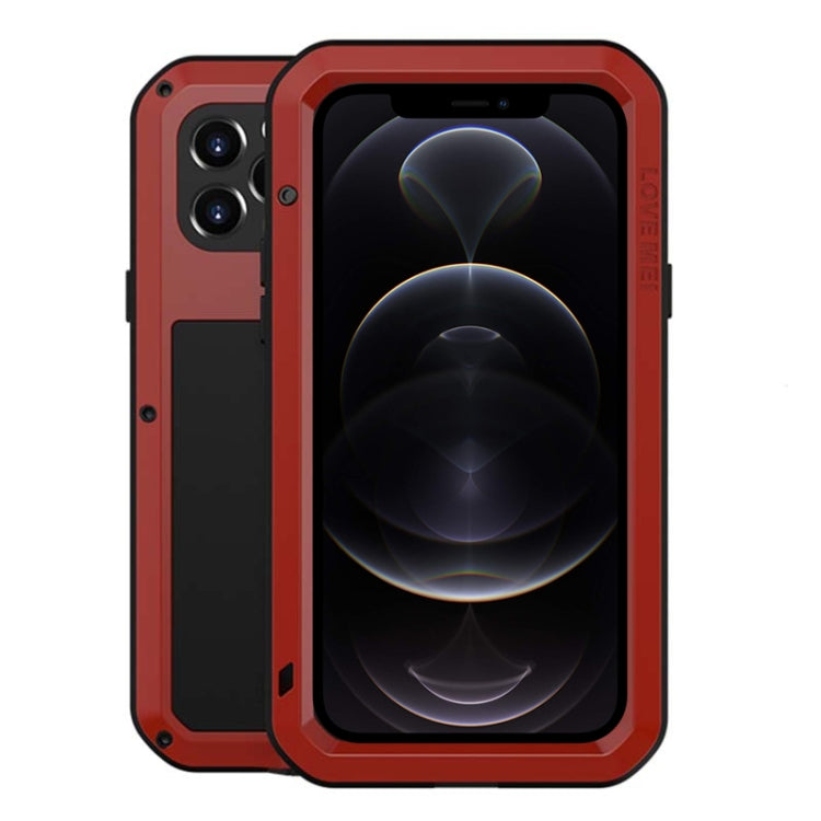 For iPhone 12 Pro LOVE MEI Metal Shockproof Life Waterproof Dustproof Protective Case(Red) - HoMEdemic™ 