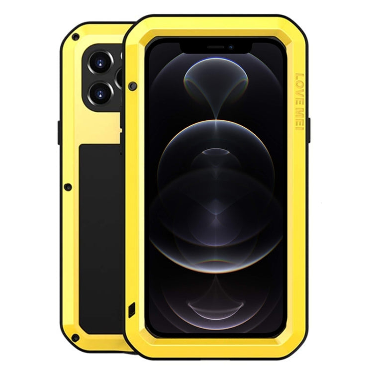 For iPhone 12 Pro LOVE MEI Metal Shockproof Life Waterproof Dustproof Protective Case(Yellow) - HoMEdemic™ 