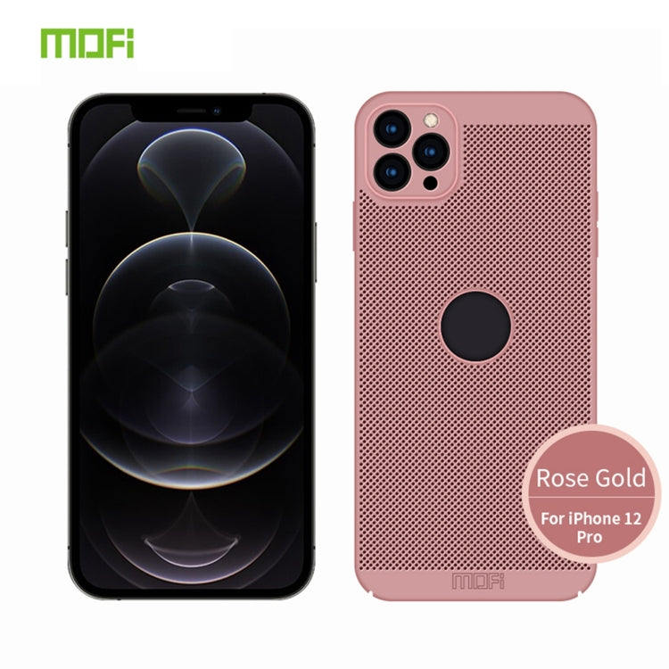 For iPhone 12 Pro MOFi Honeycomb Texture Breathable PC Shockproof Protective Back Cover Case(Rose Gold) - HoMEdemic™ 