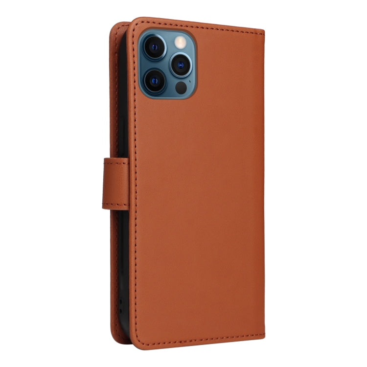 For iPhone 12 Pro Max BETOPNICE BN-005 2 in 1 Detachable Imitate Genuine Leather Phone Case(Brown) - HoMEdemic™ 