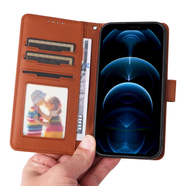 For iPhone 12 Pro Max BETOPNICE BN-005 2 in 1 Detachable Imitate Genuine Leather Phone Case(Brown) - HoMEdemic™ 