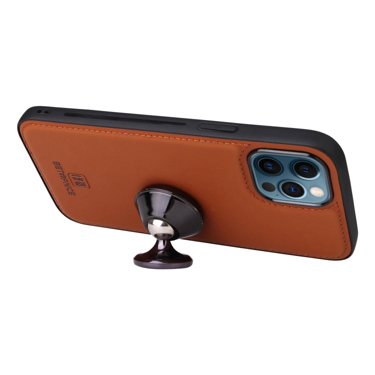 For iPhone 12 Pro Max BETOPNICE BN-005 2 in 1 Detachable Imitate Genuine Leather Phone Case(Brown) - HoMEdemic™ 