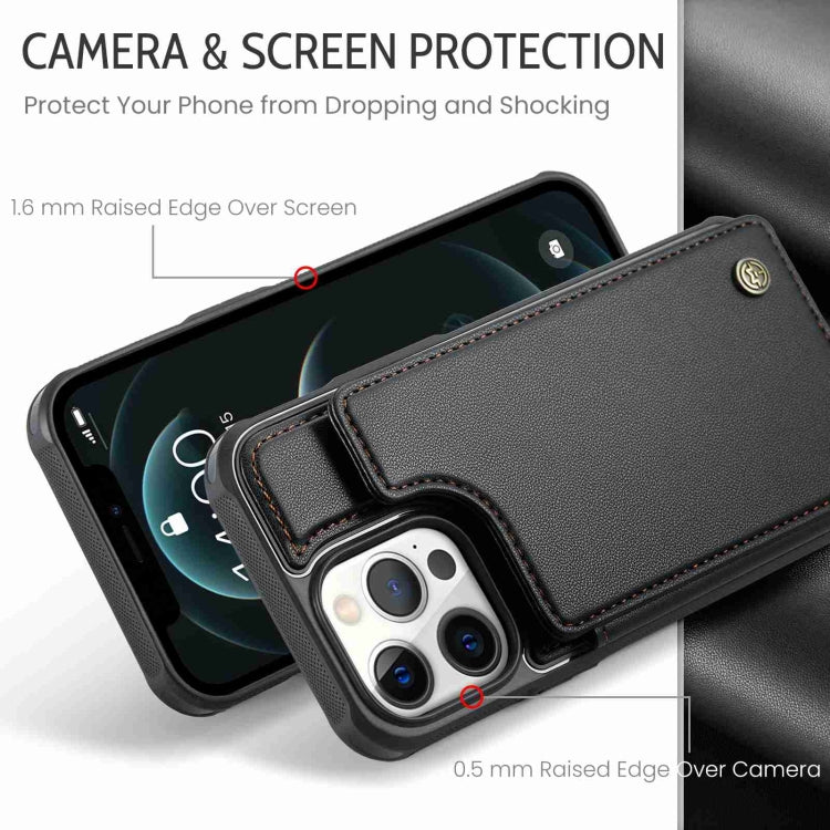 For iPhone 12 Pro Max CaseMe C22 Card Slots Holder RFID Anti-theft Phone Case(Black) - HoMEdemic™ 