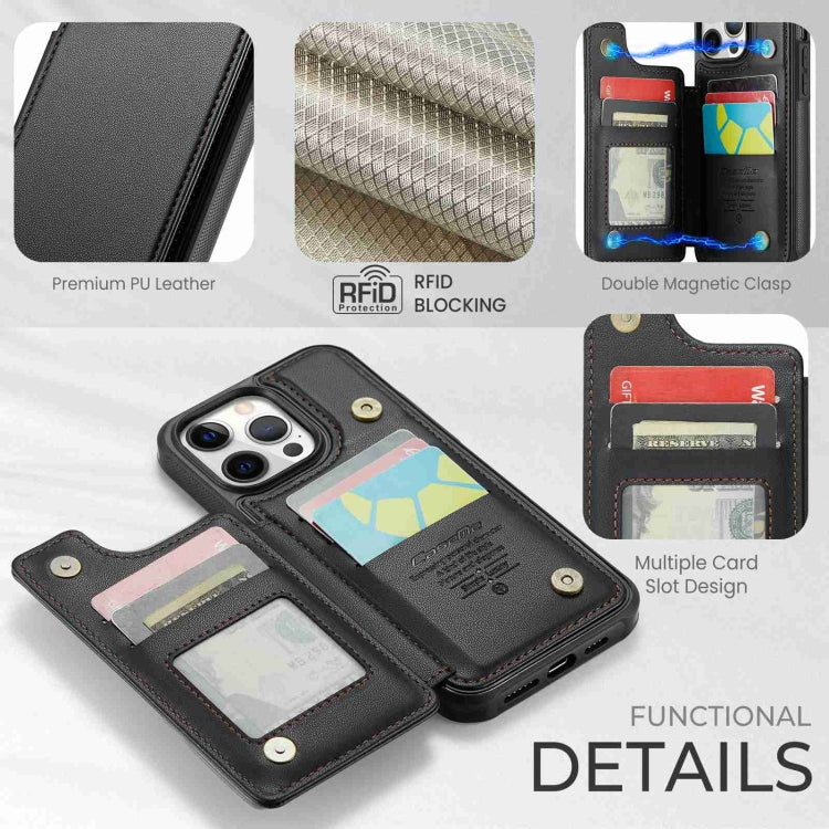 For iPhone 12 Pro Max CaseMe C22 Card Slots Holder RFID Anti-theft Phone Case(Black) - HoMEdemic™ 