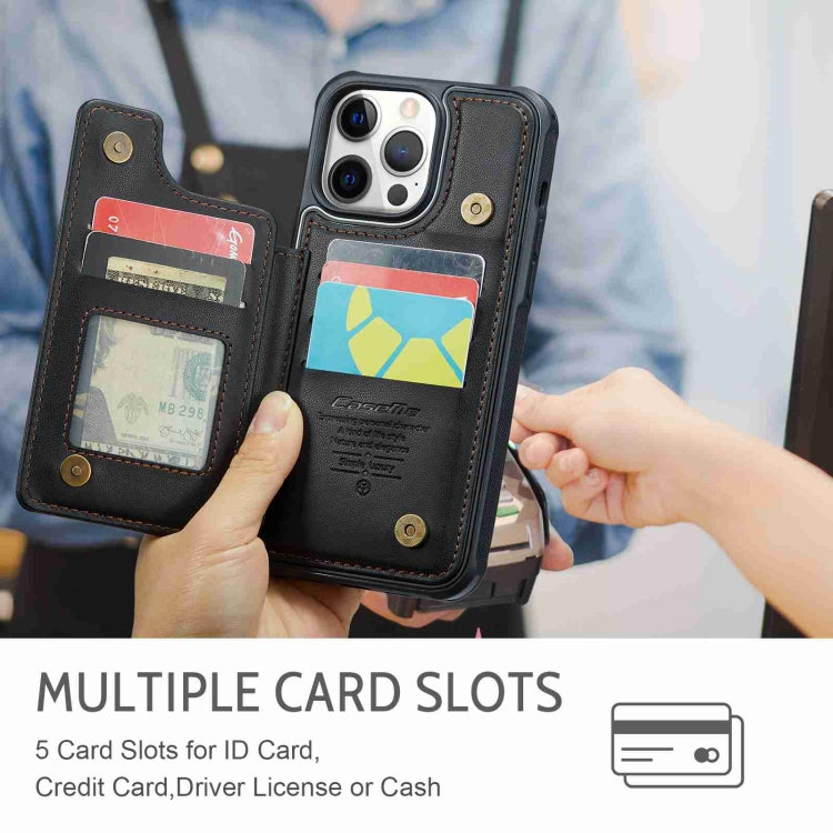 For iPhone 12 Pro Max CaseMe C22 Card Slots Holder RFID Anti-theft Phone Case(Black) - HoMEdemic™ 