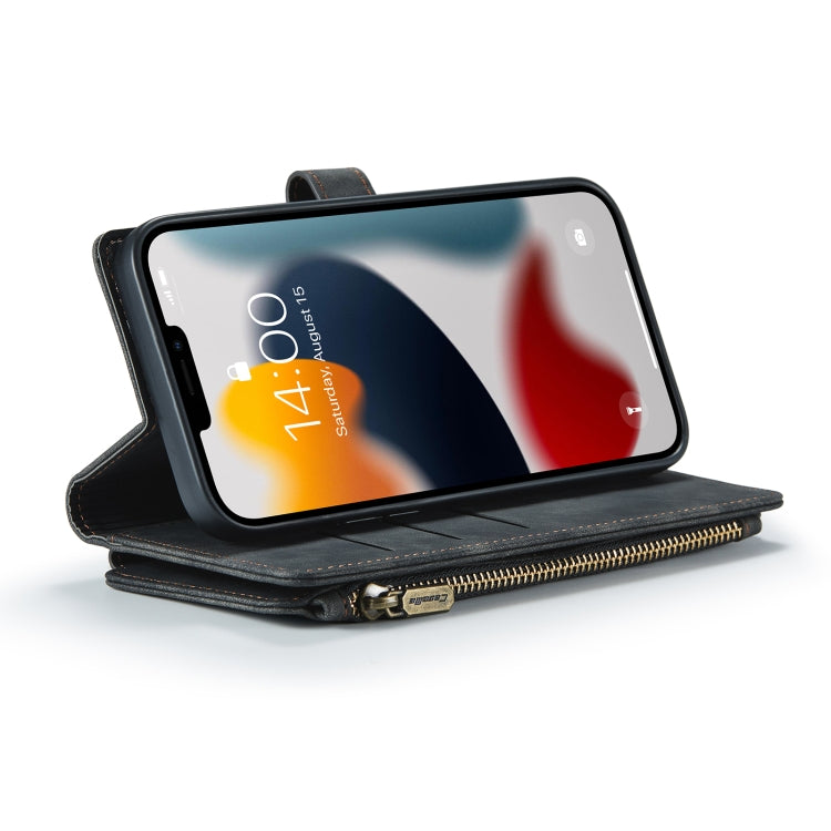 For iPhone 12 Pro Max CaseMe-C30 PU + TPU Multifunctional Horizontal Flip Leather Case with Holder & Card Slot & Wallet & Zipper Pocket(Black) - HoMEdemic™ 