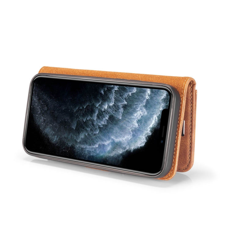 For iPhone 12 Pro Max DG.MING Crazy Horse Texture Detachable Magnetic Leather Case(Brown) - HoMEdemic™ 