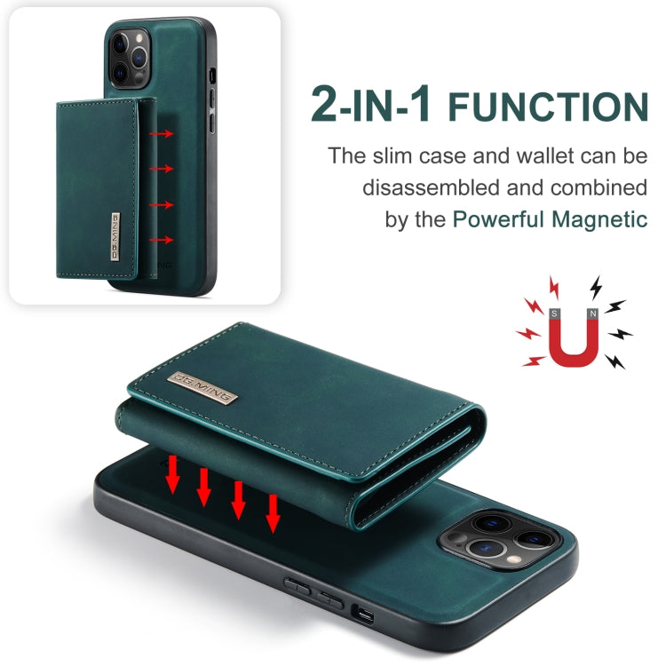 For iPhone 12 Pro Max DG.MING M1 Series 3-Fold Multi Card Wallet + Magnetic Back Cover Shockproof Case with Holder Function(Green) - HoMEdemic™ 