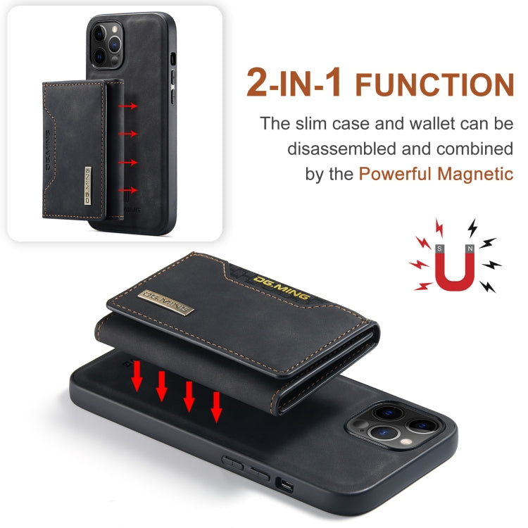 For iPhone 12 Pro Max DG.MING M2 Series 3-Fold Multi Card Bag + Magnetic Back Cover Shockproof Case with Wallet & Holder Function(Black) - HoMEdemic™ 