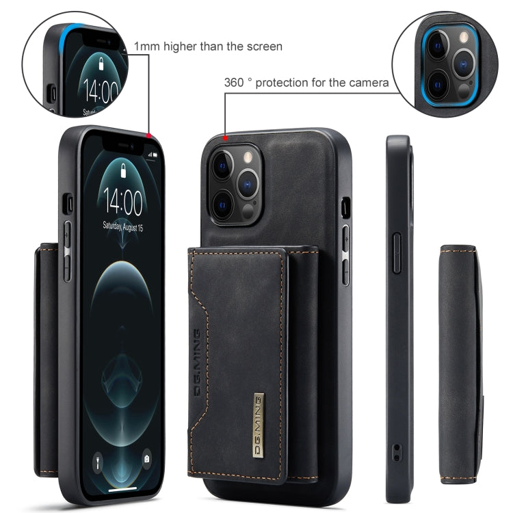 For iPhone 12 Pro Max DG.MING M2 Series 3-Fold Multi Card Bag + Magnetic Back Cover Shockproof Case with Wallet & Holder Function(Black) - HoMEdemic™ 