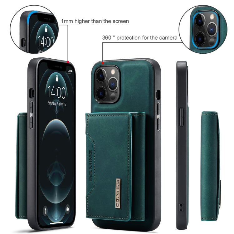 For iPhone 12 Pro Max DG.MING M2 Series 3-Fold Multi Card Bag + Magnetic Back Cover Shockproof Case with Wallet & Holder Function(Green) - HoMEdemic™ 