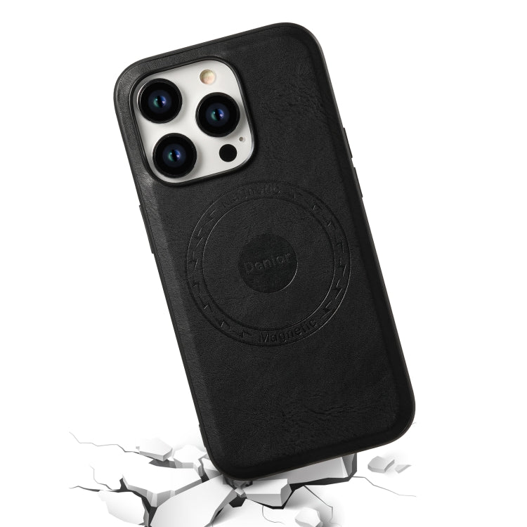 For iPhone 12 Pro Max Denior Cowhide Texture Leather MagSafe Phone Case(Black) - HoMEdemic™ 
