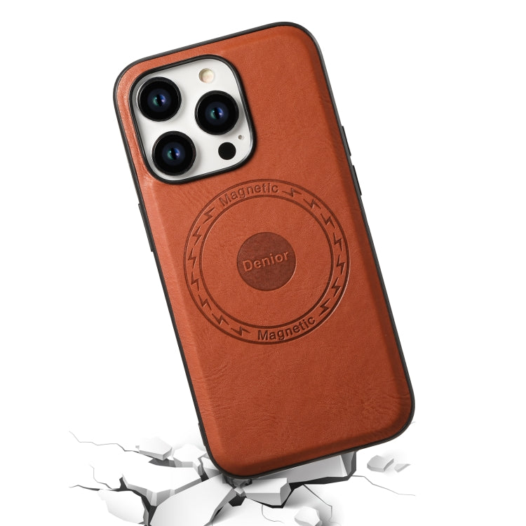 For iPhone 12 Pro Max Denior Cowhide Texture Leather MagSafe Phone Case(Brown) - HoMEdemic™ 