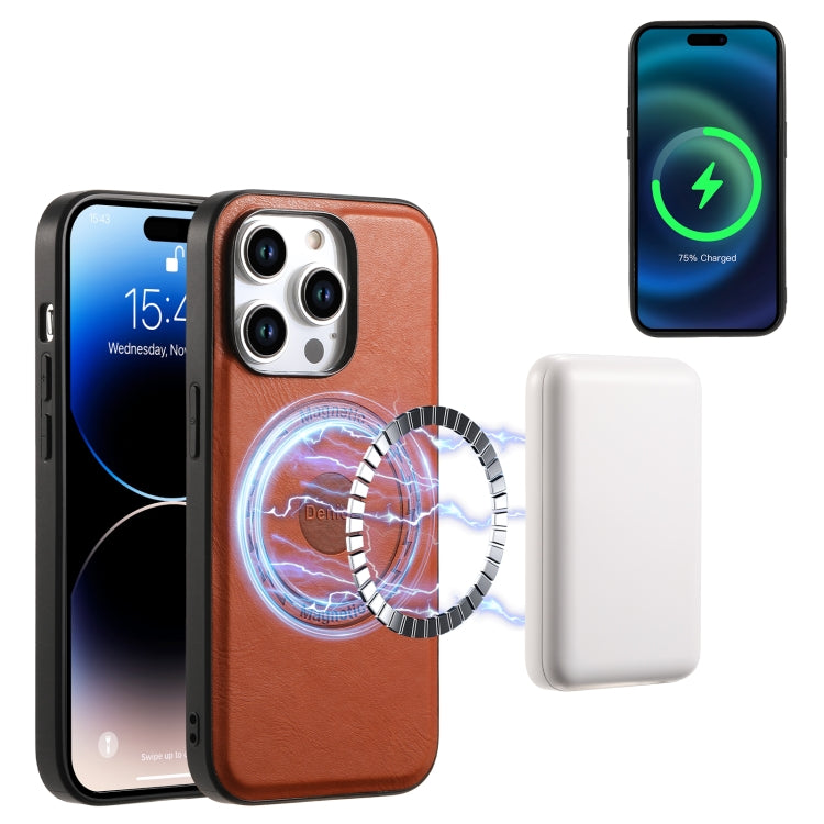 For iPhone 12 Pro Max Denior Cowhide Texture Leather MagSafe Phone Case(Brown) - HoMEdemic™ 