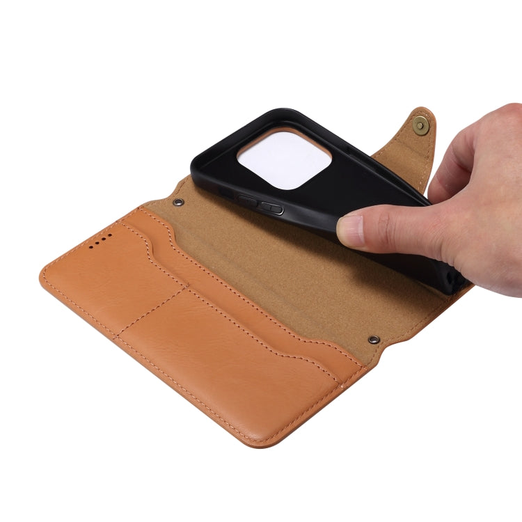 For iPhone 12 Pro Max Denior Cowhide Texture Wallet Style Leather Phone Case(Khaki) - HoMEdemic™ 