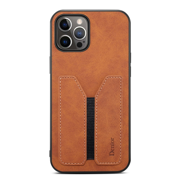 For iPhone 12 Pro Max Denior Elastic Card Slot PU + TPU Phone Case(Brown) - HoMEdemic™ 