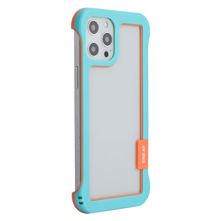For iPhone 12 Pro Max ENKAY Frameless Hollow Shockproof PC Case(Blue) - HoMEdemic™ 