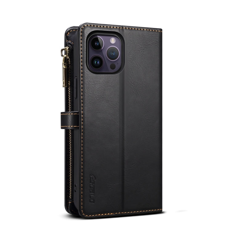 For iPhone 12 Pro Max ESEBLE Star Series Lanyard Zipper Wallet RFID Leather Case(Black) - HoMEdemic™ 