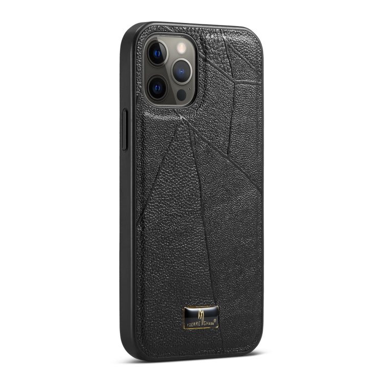 For iPhone 12 Pro Max Fierre Shann Leather Texture Phone Back Cover Case(Ox Tendon Black) - HoMEdemic™ 
