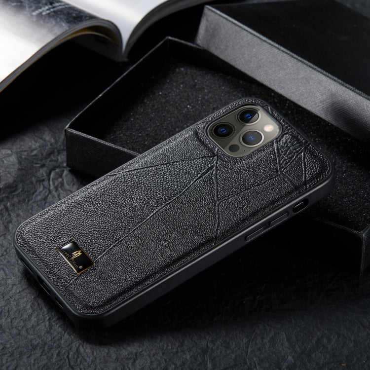 For iPhone 12 Pro Max Fierre Shann Leather Texture Phone Back Cover Case(Ox Tendon Black) - HoMEdemic™ 