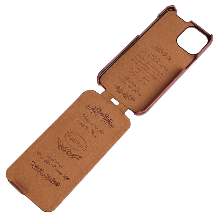 For iPhone 12 Pro Max Fierre Shann Retro Oil Wax Texture Vertical Flip PU Leather Case(Brown) - HoMEdemic™ 