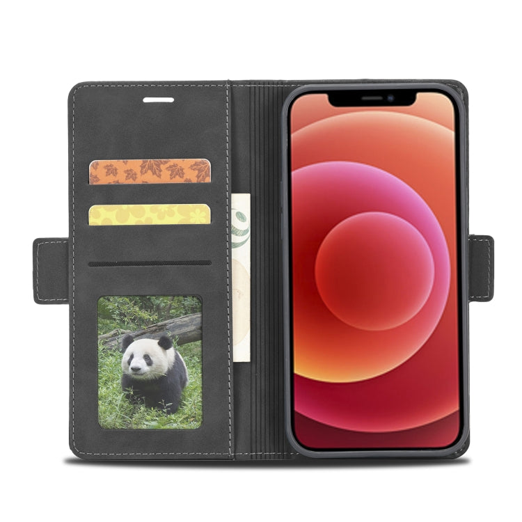 For iPhone 12 Pro Max Forwenw Dual-side Buckle Leather Phone Case(Black) - HoMEdemic™ 