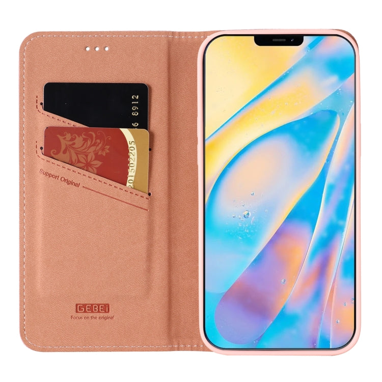 For iPhone 12 Pro Max GEBEI PU+TPU Horizontal Flip Protective Case with Holder & Card Slots(Rose Gold) - HoMEdemic™ 