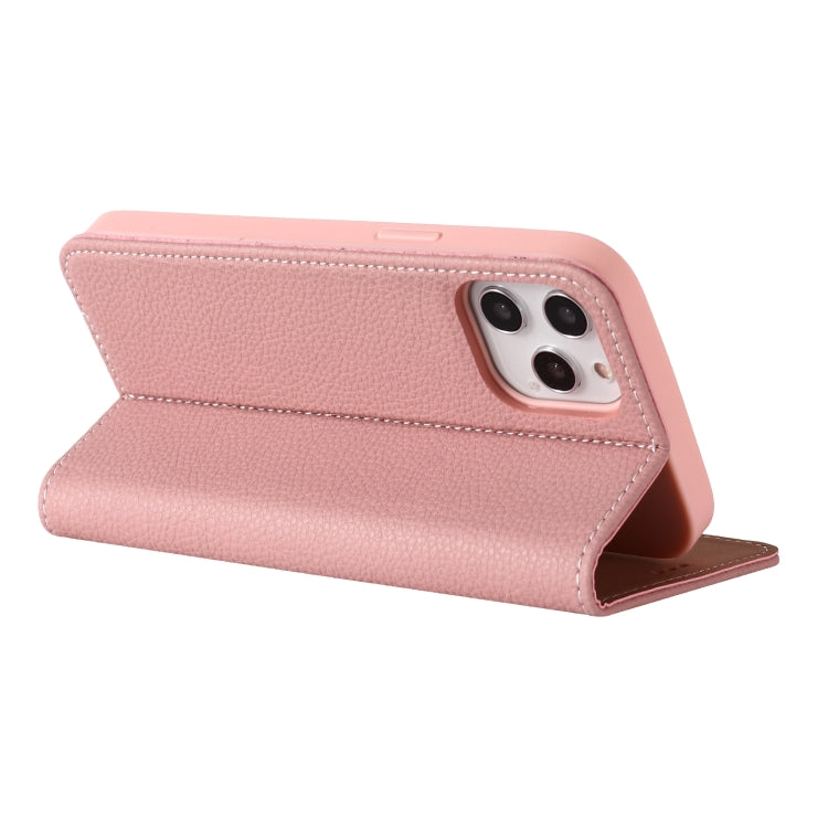 For iPhone 12 Pro Max GEBEI PU+TPU Horizontal Flip Protective Case with Holder & Card Slots(Rose Gold) - HoMEdemic™ 