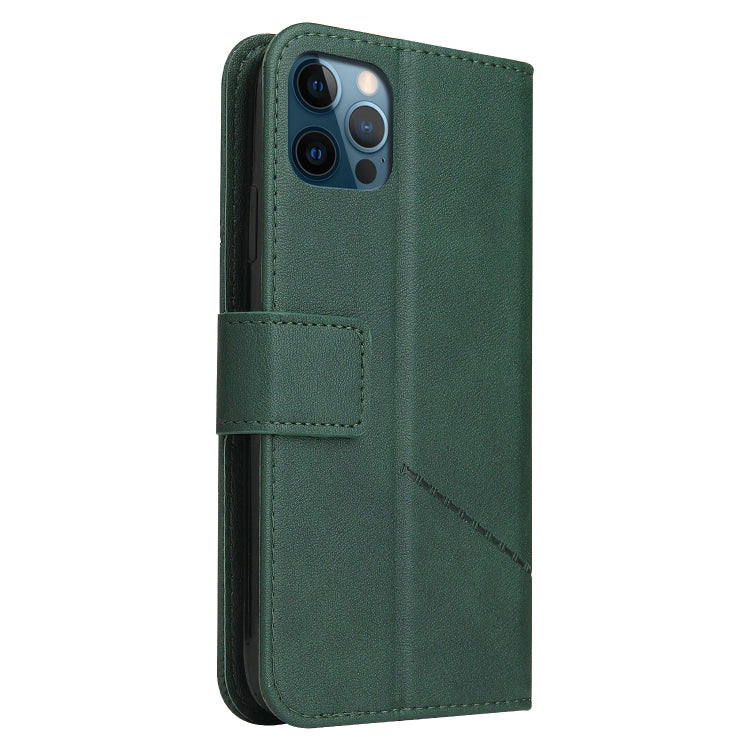 For iPhone 12 Pro Max GQUTROBE Right Angle Leather Phone Case(Green) - HoMEdemic™ 