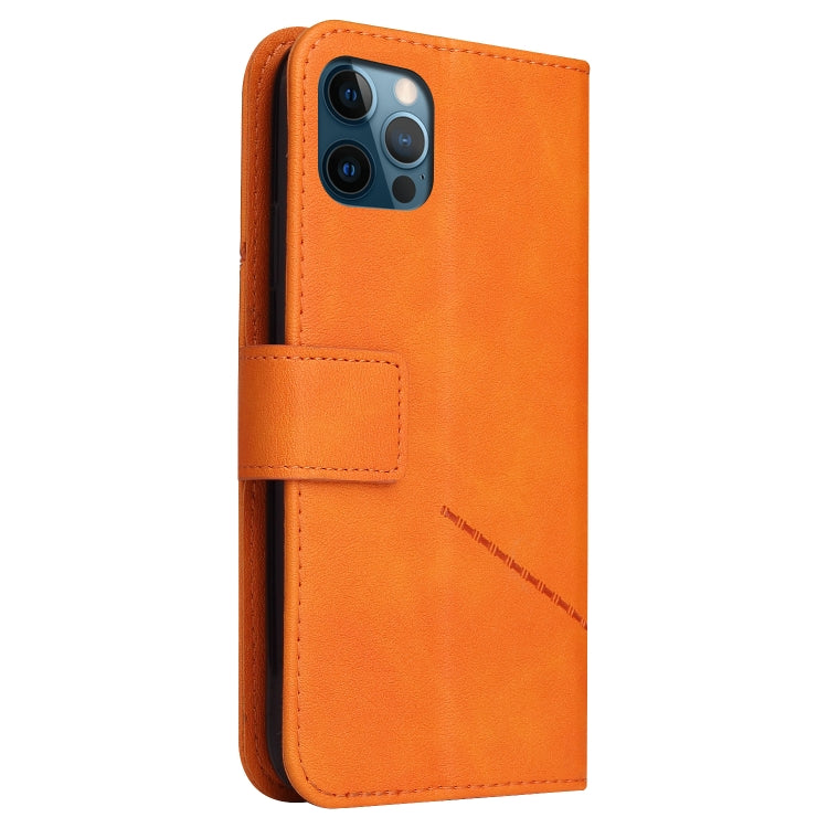 For iPhone 12 Pro Max GQUTROBE Right Angle Leather Phone Case(Orange) - HoMEdemic™ 