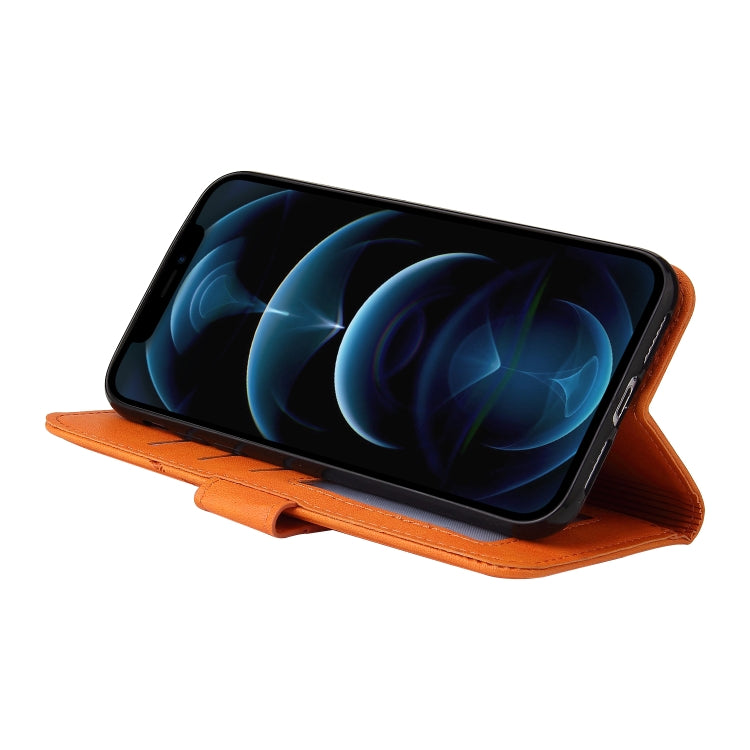 For iPhone 12 Pro Max GQUTROBE Right Angle Leather Phone Case(Orange) - HoMEdemic™ 
