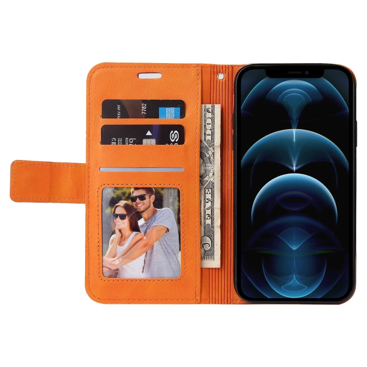 For iPhone 12 Pro Max GQUTROBE Right Angle Leather Phone Case(Orange) - HoMEdemic™ 