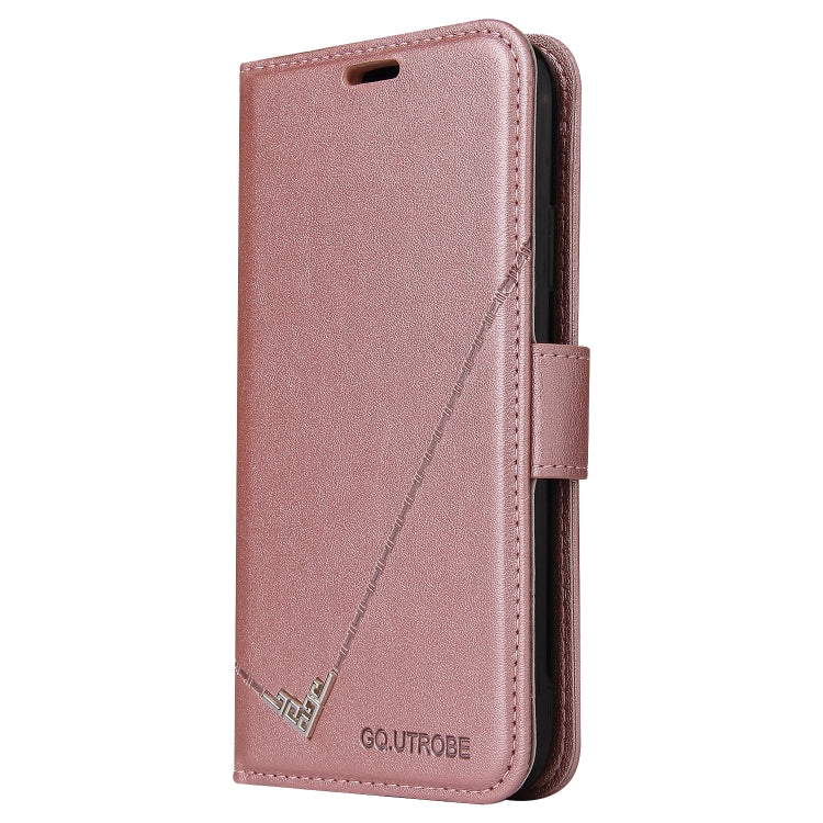 For iPhone 12 Pro Max GQUTROBE Right Angle Leather Phone Case(Rose Gold) - HoMEdemic™ 