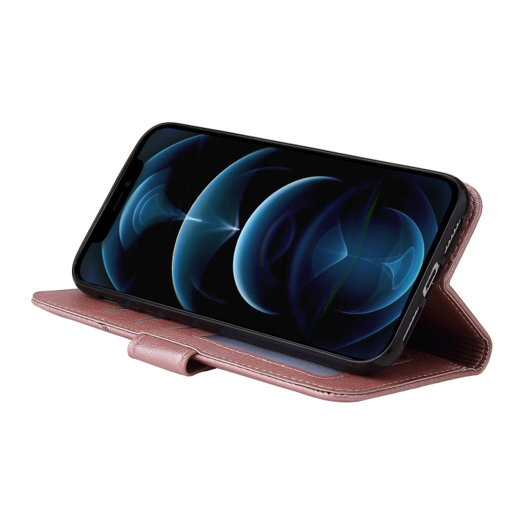 For iPhone 12 Pro Max GQUTROBE Right Angle Leather Phone Case(Rose Gold) - HoMEdemic™ 